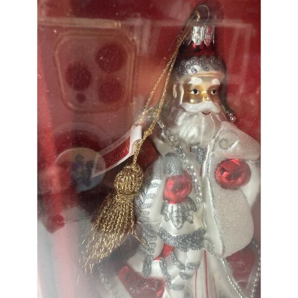 Waterford Marquis Ornament - Red/White/Silver Santa w/List & Bell - 6.5", Sealed - Picture 5 of 6
